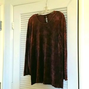 Beppe Bondi Made In Italy Burgundy Velvet Designer Tunic Dress Size 48